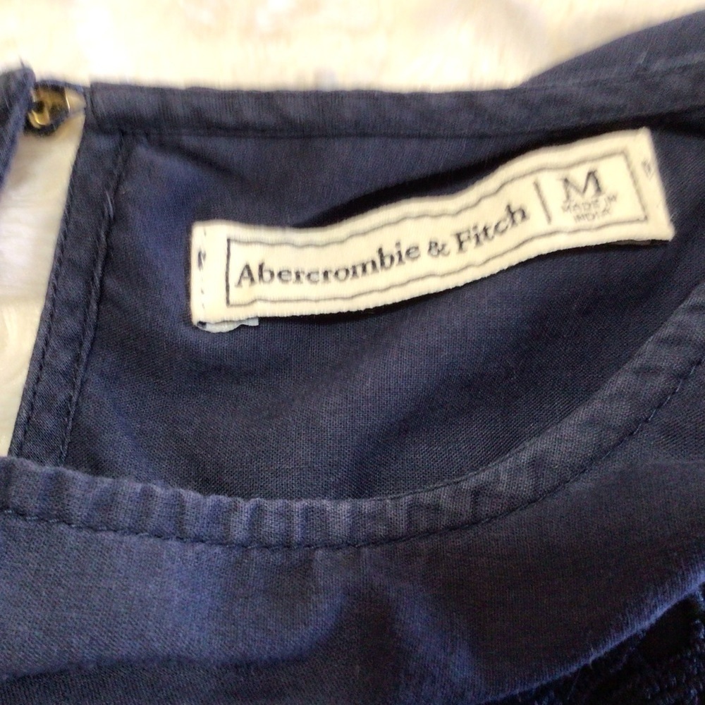 Abercrombie & Fitch Blue Long Sleeve Lace Top M - Picture 3 of 12